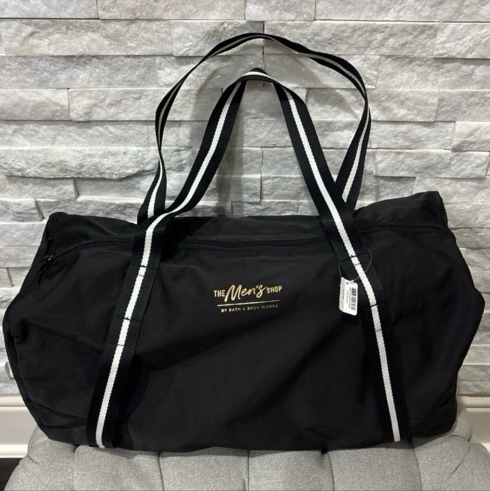 Bath & Body Works Men's Noir Black Duffel Bag NEW RARE